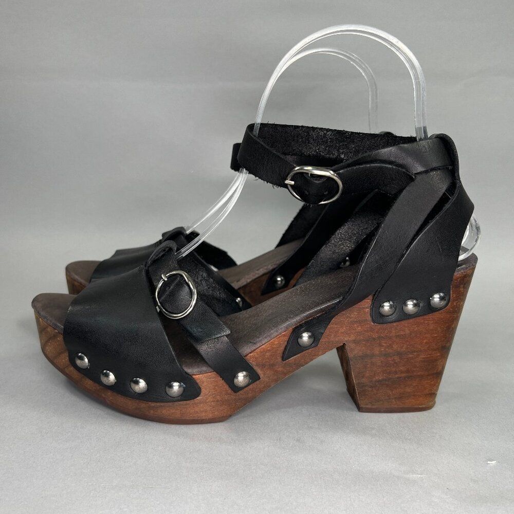 Free People Black and Brown Heeled Sandals - Picture 4 of 13